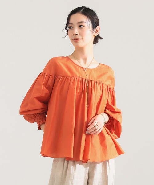 Demi-Luxe BEAMS（デミルクス ビームス）の「【8/6値下げ】コットンシルク 2WAY ブラウス（シャツ/ブラウス・レディース・オレンジ/ブラック/オフホワイト・ONE SIZE）」の17枚目の写真