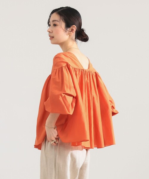 Demi-Luxe BEAMS（デミルクス ビームス）の「【8/6値下げ】コットンシルク 2WAY ブラウス（シャツ/ブラウス・レディース・オレンジ/ブラック/オフホワイト・ONE SIZE）」の18枚目の写真