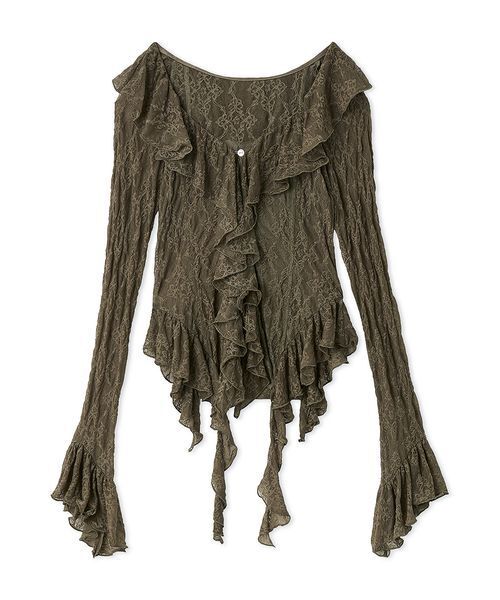 SNIDEL(スナイデル)の「カットレースフリルプルオーバー(Tシャツ/カットソー・レディース・カーキ/アイボリー/ピンク・F)」の20枚目の写真