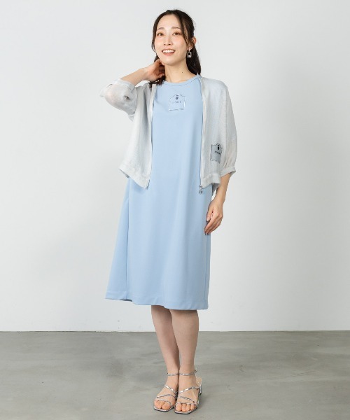 STUDIO PICONE（スタジオピッコーネ）の「袖切替UV冷感ワンピース（ワンピース・レディース・ベージュ/ネイビー/ライトブルー・L/M/LL）」の12枚目の写真