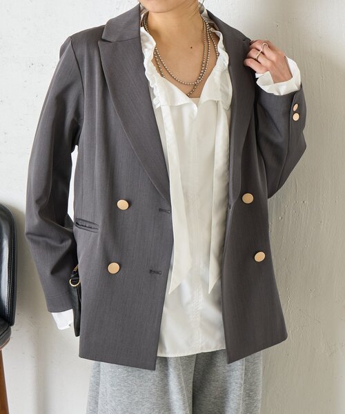 Jena espace merveilleux（ジェナ　エスパスメルヴェイユ）の「【WEB限定】ダブルボタンJK（ベスト・レディース・チャコールグレー/グレー/ネイビー・FREE）」の10枚目の写真