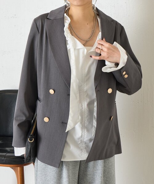 Jena espace merveilleux（ジェナ　エスパスメルヴェイユ）の「【WEB限定】ダブルボタンJK（ベスト・レディース・チャコールグレー/グレー/ネイビー・FREE）」の17枚目の写真