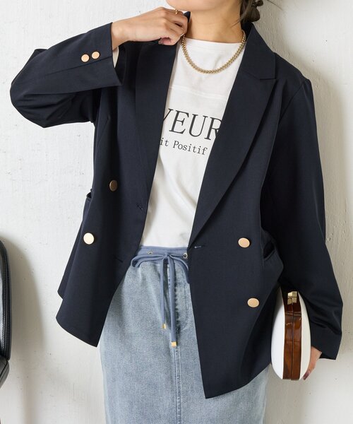 Jena espace merveilleux（ジェナ　エスパスメルヴェイユ）の「【WEB限定】ダブルボタンJK（ベスト・レディース・チャコールグレー/グレー/ネイビー・FREE）」の22枚目の写真