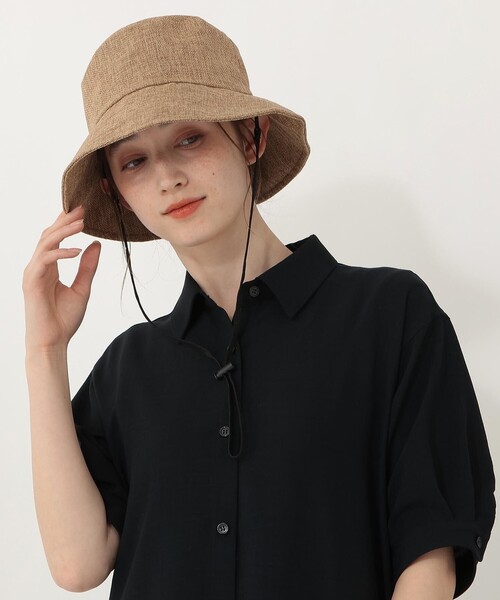 Afternoon Tea(アフタヌーンティー)の「ギマリボンバックカットUVハット(ハット・レディース・グレー/ライトブラウン・ONE SIZE)」の1枚目の写真