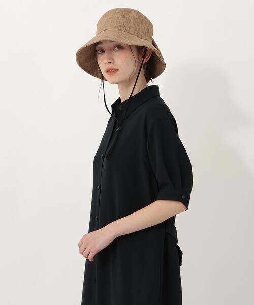Afternoon Tea(アフタヌーンティー)の「ギマリボンバックカットUVハット(ハット・レディース・グレー/ライトブラウン・ONE SIZE)」の4枚目の写真