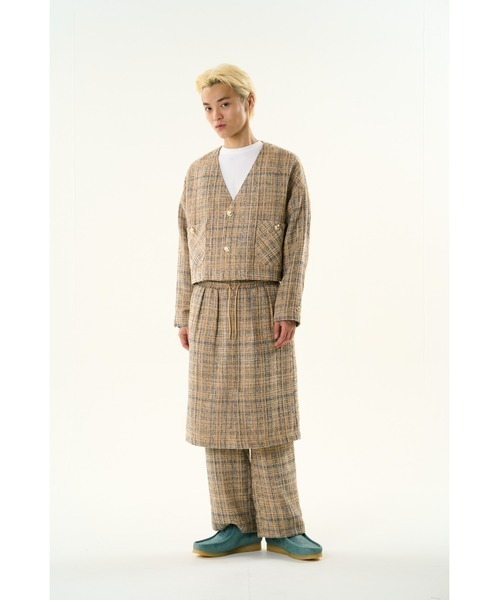 DISCOVERED(ディスカバード)の「DISCOVERED TWEED LAYERED PANTS(その他パンツ・メンズ・ベージュ/ブラック・LARGE/SMALL)」の9枚目の写真