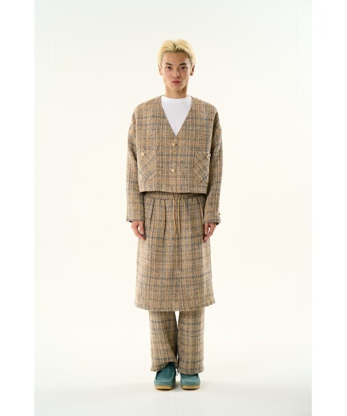 DISCOVERED(ディスカバード)の「DISCOVERED TWEED LAYERED PANTS(その他パンツ・メンズ・ベージュ/ブラック・LARGE/SMALL)」の8枚目の写真
