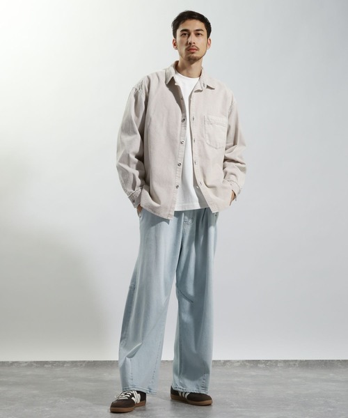 BAYFLOW（ベイフロー）の「ヴィンテージライクコールシャツ（シャツ/ブラウス・メンズ・ライトグレー/チャコール/サックスブルー・MEDIUM/LARGE）」の4枚目の写真