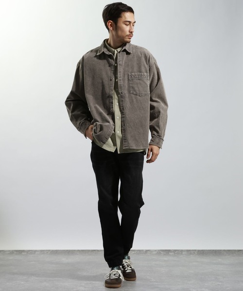 BAYFLOW（ベイフロー）の「ヴィンテージライクコールシャツ（シャツ/ブラウス・メンズ・ライトグレー/チャコール/サックスブルー・MEDIUM/LARGE）」の6枚目の写真