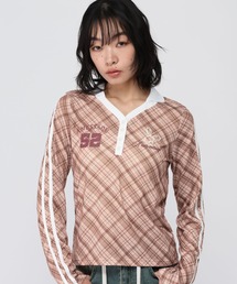 AMESWORLDWIDE | AMES WORLDWIDE ／チェックVネックカラーロングスリーブ(Tシャツ/カットソー)