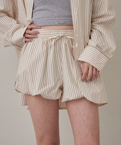 mline（エムライン）の「[mline]シャツ バルーンパンツ（その他パンツ・レディース・ブルー/アイボリー/グレー・2/1）」の2枚目の写真