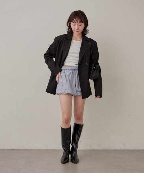 mline（エムライン）の「[mline]シャツ バルーンパンツ（その他パンツ・レディース・ブルー/アイボリー/グレー・2/1）」の4枚目の写真