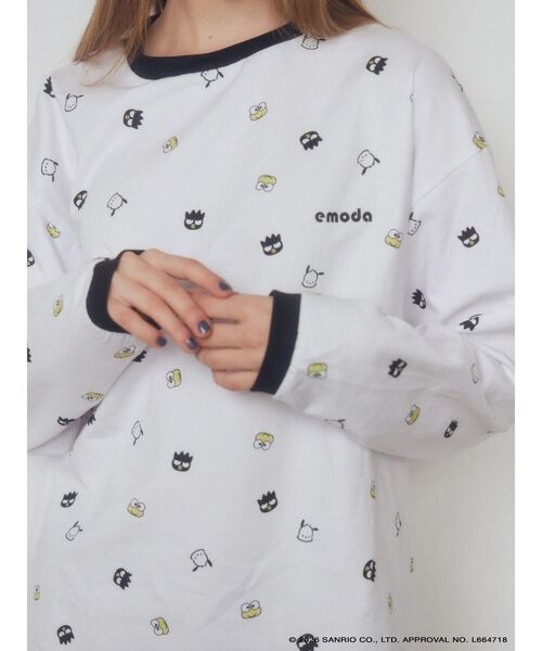 EMODA（エモダ）の「【はぴだんぶい】PATTERN OVER L/T&S-PT SET（Tシャツ/カットソー・レディース・ホワイト/ブラック・FREE）」の5枚目の写真