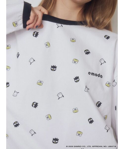 EMODA（エモダ）の「【はぴだんぶい】PATTERN OVER L/T&S-PT SET（Tシャツ/カットソー・レディース・ホワイト/ブラック・FREE）」の6枚目の写真