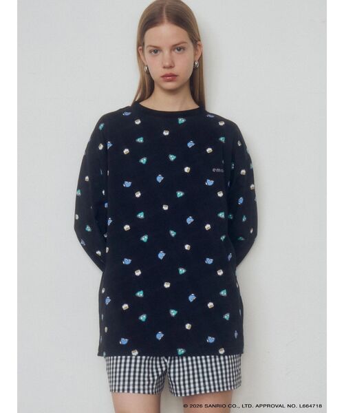 EMODA（エモダ）の「【はぴだんぶい】PATTERN OVER L/T&S-PT SET（Tシャツ/カットソー・レディース・ホワイト/ブラック・FREE）」の7枚目の写真