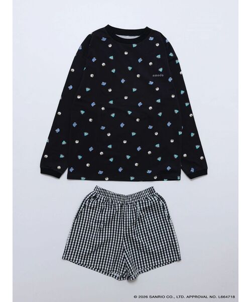 EMODA（エモダ）の「【はぴだんぶい】PATTERN OVER L/T&S-PT SET（Tシャツ/カットソー・レディース・ホワイト/ブラック・FREE）」の13枚目の写真