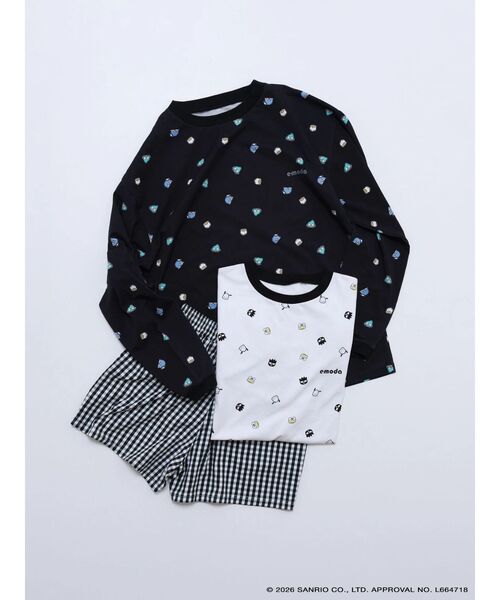 EMODA（エモダ）の「【はぴだんぶい】PATTERN OVER L/T&S-PT SET（Tシャツ/カットソー・レディース・ホワイト/ブラック・FREE）」の14枚目の写真