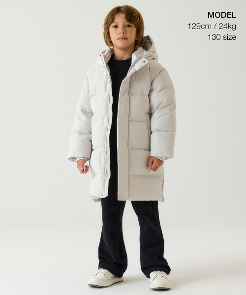 MUSINSA STANDARD KIDS（ムシンサスタンダードキッズ）の「ロングダウンベンチパーカー [ダスティクリーム]（ブルゾン・レディース・その他・100/110/120/130/140/150/160）」の12枚目の写真