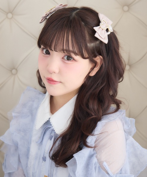 ROJITA(ロジータ)の「ハートビジュパール付きリボンクリップセット(バレッタ/ヘアクリップ・レディース・ブラック/ボルドー/ピンク・FREE)」の17枚目の写真