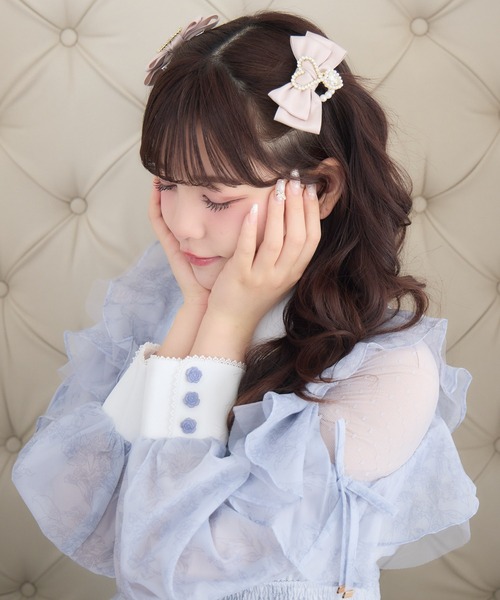 ROJITA(ロジータ)の「ハートビジュパール付きリボンクリップセット(バレッタ/ヘアクリップ・レディース・ブラック/ボルドー/ピンク・FREE)」の19枚目の写真