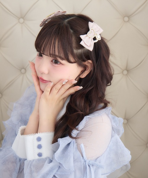 ROJITA(ロジータ)の「ハートビジュパール付きリボンクリップセット(バレッタ/ヘアクリップ・レディース・ブラック/ボルドー/ピンク・FREE)」の20枚目の写真