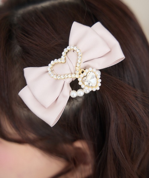 ROJITA(ロジータ)の「ハートビジュパール付きリボンクリップセット(バレッタ/ヘアクリップ・レディース・ブラック/ボルドー/ピンク・FREE)」の12枚目の写真
