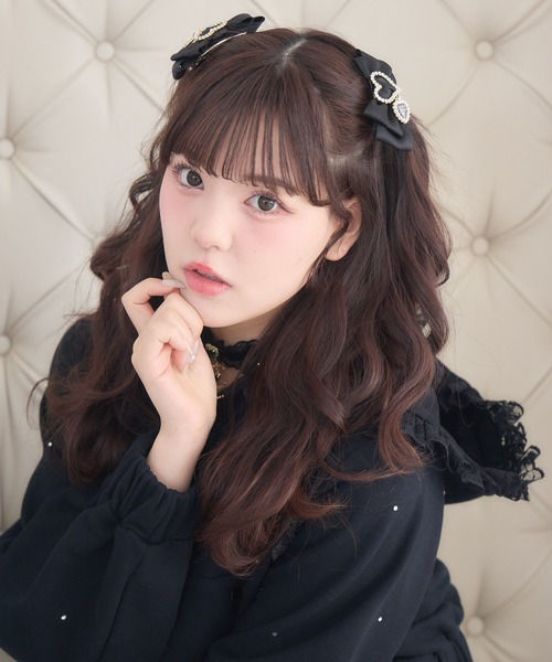 ROJITA(ロジータ)の「ハートビジュパール付きリボンクリップセット(バレッタ/ヘアクリップ・レディース・ブラック/ボルドー/ピンク・FREE)」の22枚目の写真