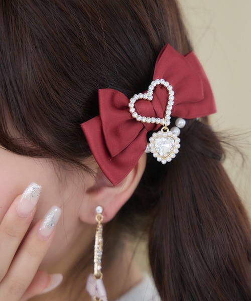 ROJITA(ロジータ)の「ハートビジュパール付きリボンクリップセット(バレッタ/ヘアクリップ・レディース・ブラック/ボルドー/ピンク・FREE)」の16枚目の写真