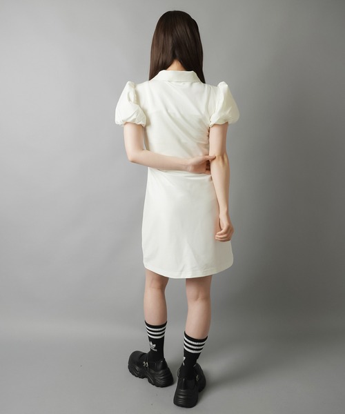 adidas（アディダス）の「【adidas/アディダス】ボリュームスリーブポロワンピース（ワンピース・レディース・ブラック/オフホワイト・M）」の10枚目の写真