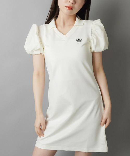 adidas（アディダス）の「【adidas/アディダス】ボリュームスリーブポロワンピース（ワンピース・レディース・ブラック/オフホワイト・M）」の5枚目の写真