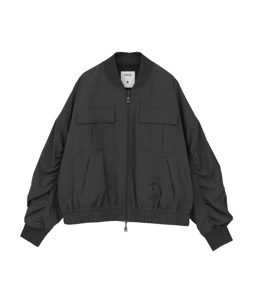 CONVERSE TOKYO(コンバーストウキョウ)の「GATHER SLEEVE MILITARY MA-1 JACKET(ブルゾン・レディース・ブラック/カーキ・FREE)」の18枚目の写真
