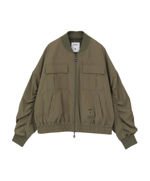 CONVERSE TOKYO(コンバーストウキョウ)の「GATHER SLEEVE MILITARY MA-1 JACKET(ブルゾン・レディース・ブラック/カーキ・FREE)」の19枚目の写真