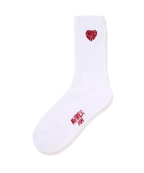 AVIREX(アヴィレックス)の「《直営店限定》HEART LOGO SOCKS(ソックス/靴下・レディース・ホワイト/ブラック・F)」の3枚目の写真