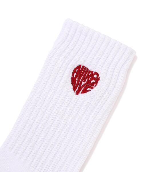 AVIREX(アヴィレックス)の「《直営店限定》HEART LOGO SOCKS(ソックス/靴下・レディース・ホワイト/ブラック・F)」の4枚目の写真