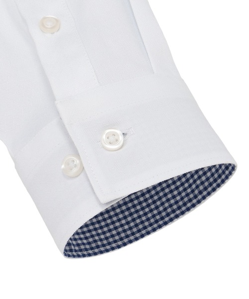 TOKYO SHIRTS(トウキョウシャツ)の「【吸水速乾】【COFREX】形態安定ノンアイロン ワイド 長袖ビジネスワイシャツ(ビジネスシャツ・レディース・ホワイト・XL/S/M/L/LL)」の4枚目の写真