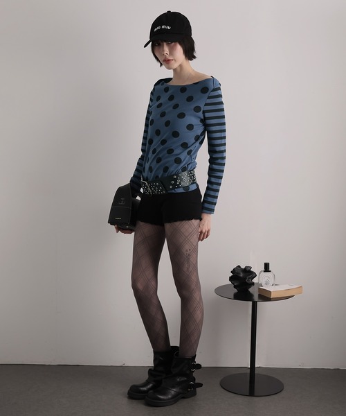Ulysses(ユリシス)の「ドット×ボーダー長袖カットソー(Tシャツ/カットソー・レディース・ホワイト/ブルー・S/M)」の16枚目の写真
