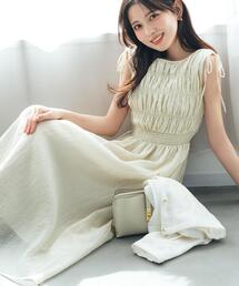 ◇シアーチェックギャザーワンピース