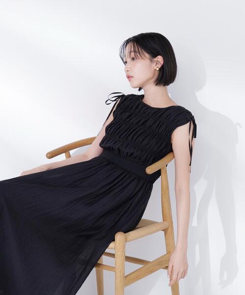 JNHearts サマーワンピース　ブラック　36 ◇シアーチェックギャザーワンピース（ワンピース）｜NATURAL BEAUTY