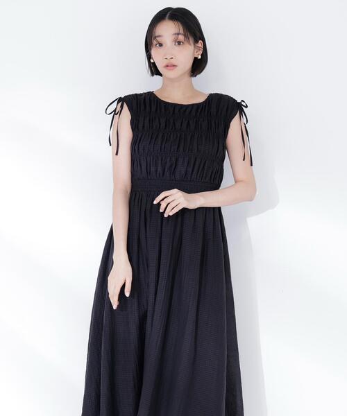NATURAL BEAUTY BASIC(ナチュラルビューティーベーシック)の「◇シアーチェックギャザーワンピース(ワンピース・レディース・オレンジ/イエロー/ブラック・P/S/MEDIUM)」の10枚目の写真