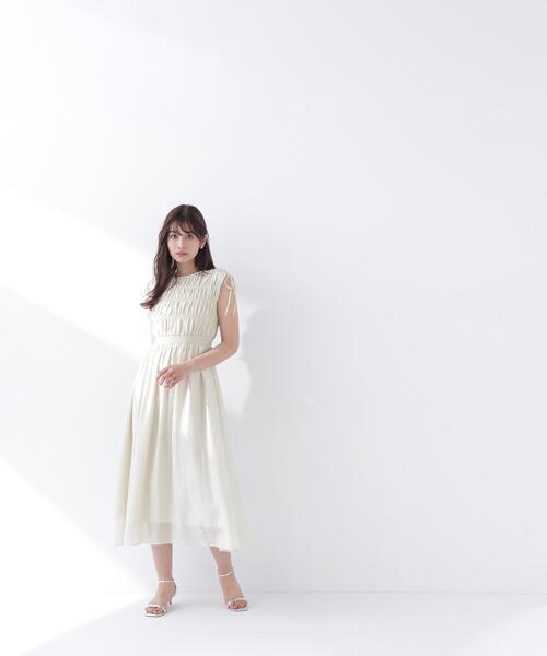 NATURAL BEAUTY BASIC(ナチュラルビューティーベーシック)の「◇シアーチェックギャザーワンピース(ワンピース・レディース・オレンジ/イエロー/ブラック・P/S/MEDIUM)」の16枚目の写真