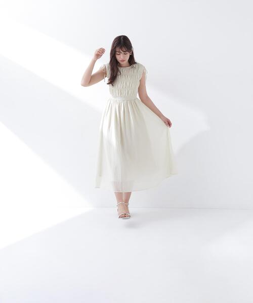 NATURAL BEAUTY BASIC(ナチュラルビューティーベーシック)の「◇シアーチェックギャザーワンピース(ワンピース・レディース・オレンジ/イエロー/ブラック・P/S/MEDIUM)」の18枚目の写真