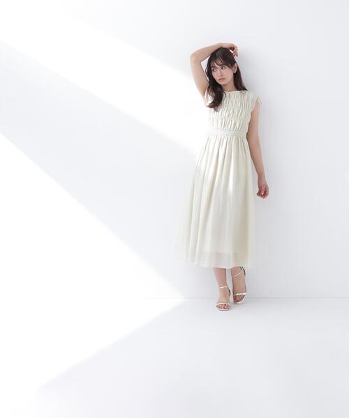 NATURAL BEAUTY BASIC(ナチュラルビューティーベーシック)の「◇シアーチェックギャザーワンピース(ワンピース・レディース・オレンジ/イエロー/ブラック・P/S/MEDIUM)」の22枚目の写真