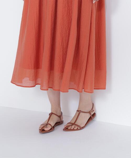 NATURAL BEAUTY BASIC(ナチュラルビューティーベーシック)の「◇シアーチェックギャザーワンピース(ワンピース・レディース・オレンジ/イエロー/ブラック・P/S/MEDIUM)」の21枚目の写真