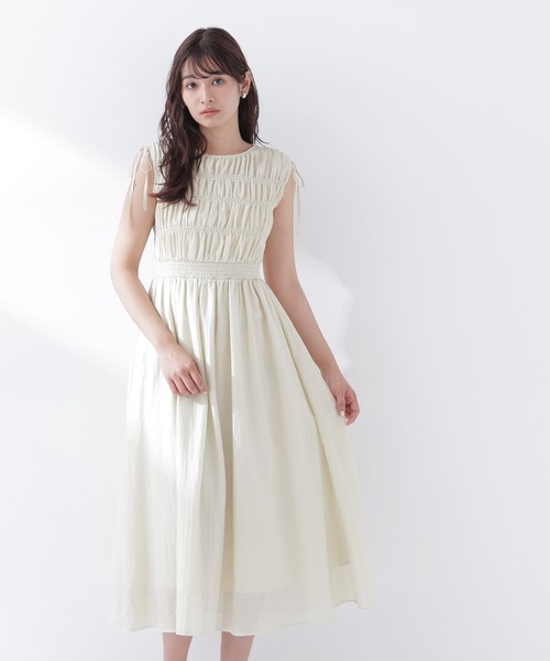 NATURAL BEAUTY BASIC(ナチュラルビューティーベーシック)の「◇シアーチェックギャザーワンピース(ワンピース・レディース・オレンジ/イエロー/ブラック・P/S/MEDIUM)」の19枚目の写真