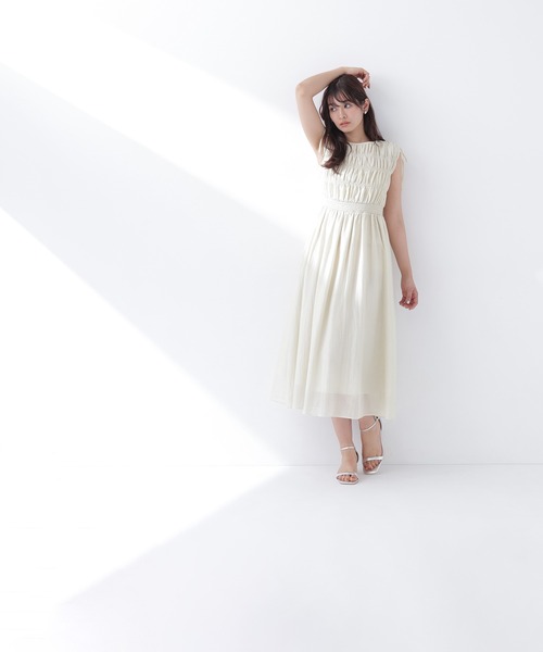 NATURAL BEAUTY BASIC(ナチュラルビューティーベーシック)の「◇シアーチェックギャザーワンピース(ワンピース・レディース・オレンジ/イエロー/ブラック・P/S/MEDIUM)」の20枚目の写真