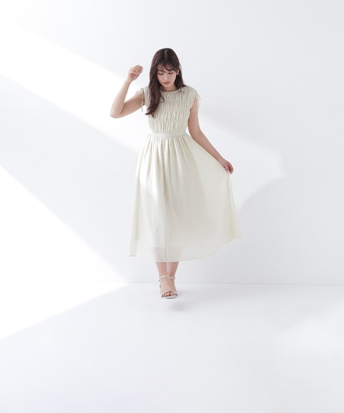 NATURAL BEAUTY BASIC(ナチュラルビューティーベーシック)の「◇シアーチェックギャザーワンピース(ワンピース・レディース・オレンジ/イエロー/ブラック・P/S/MEDIUM)」の16枚目の写真