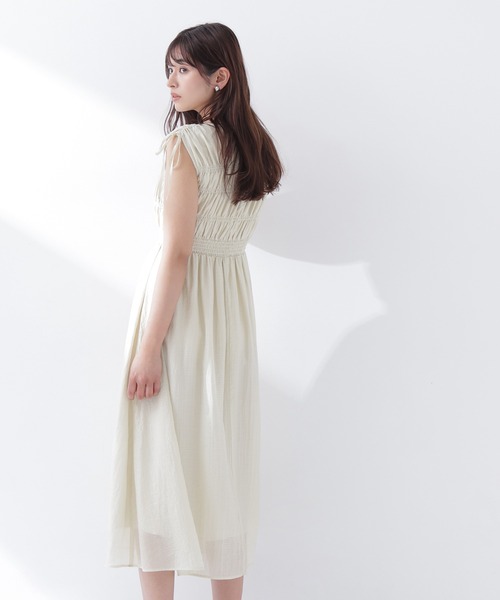 NATURAL BEAUTY BASIC(ナチュラルビューティーベーシック)の「◇シアーチェックギャザーワンピース(ワンピース・レディース・オレンジ/イエロー/ブラック・P/S/MEDIUM)」の17枚目の写真