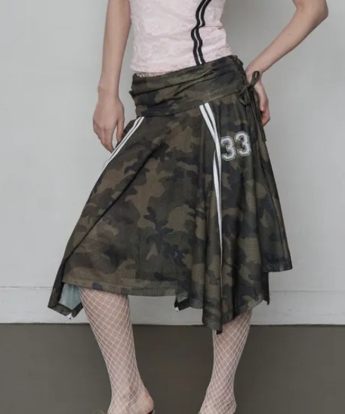 Ada.(エイダ)の「◇SETUPEXE◇ブランド直輸入正規品/33 スポーティ スカート 33 SPORTY SKIRT(スカート・レディース・カモフラージュ/ベージュ/ブラック・FREE)」の3枚目の写真