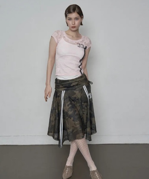 Ada.(エイダ)の「◇SETUPEXE◇ブランド直輸入正規品/33 スポーティ スカート 33 SPORTY SKIRT(スカート・レディース・カモフラージュ/ベージュ/ブラック・FREE)」の9枚目の写真