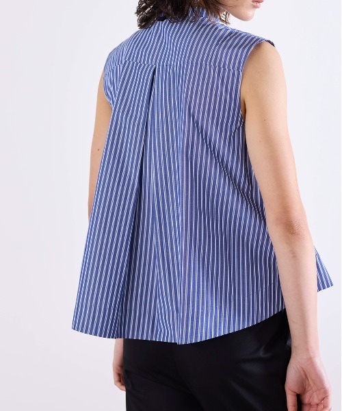Marilyn Moon（マリリンムーン）の「modern tuck frill flare blouse（シャツ/ブラウス・レディース・ピンク/ホワイト/ブルー系その他/ライトブルー/ホワイト×ブルー・FREE）」の7枚目の写真